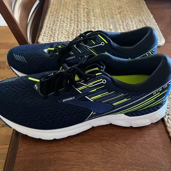 Brooks | Shoes | Brooks Navy And Neon Running Shoes | Poshmark